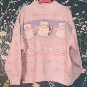 Vintage Winter Cat Sweater 6T